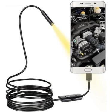 Imagem de Câmera Sonda Inspeção Endoscópica Celular Prova D'água V8 USB 2m 7mm 6 LEDs Ajustáveis Compatível Android E Windows