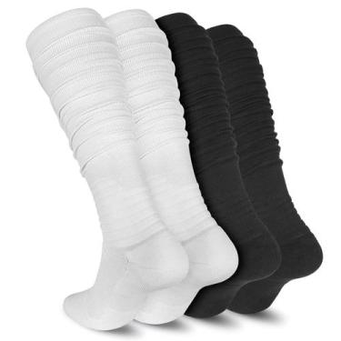 Imagem de Meias de futebol Dingcooler Scrunch Extra Long, pacote com 2 unidades,