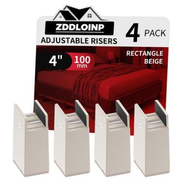 Imagem de Braçadeira ajustável Bed Risers ZDDLOINP, 4 polegadas de altura, 5000 