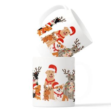 Imagem de Zomhix Caneca de café de Natal para cães - Canecas de Natal engraçadas, canecas para amantes de cães, presentes para amantes de cães, presentes para mães de cães, presentes para donos de cães, caneca