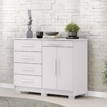 Imagem de Cômoda Sapateira Sirius 5 Gavetas 2 Portas Branco - Vila Rica