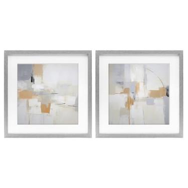 Imagem de Stupell Industries Impressão Emoldurada Amarela Visionários 2 Peças Cinza Desenho Conjunto sob Vidro por Irena Orlov, 40,6 x 40,6 cm