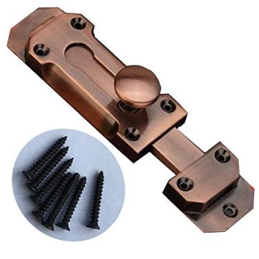 Imagem de Parafuso sólido de liga de zinco bronze para porta e janela fivela de porta antiga trava deslizante (10 cm)