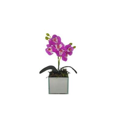 Imagem de Vaso de Vidro Espelhado com Mini Orquidea - Decor, Orquídea Rosa