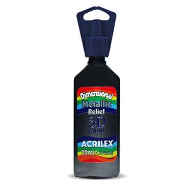 Imagem de Tinta Relevo Dimensional Metálica 35 ml Acrilex Avulso Preto 520
