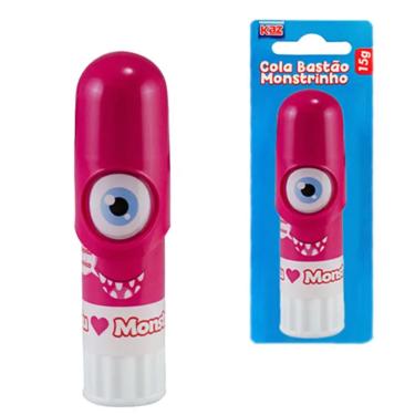 Imagem de COLA ESCOLAR BASTÃO MONSTRINHO PINK - 15G - KZ5015PK - KAZ