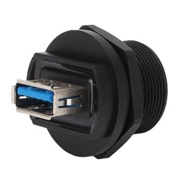 Imagem de Fafeicy Conector Feminino Duplo Usb 3.0, Soquete Usb 3.0 Usb 3.0 Adaptador Feminino Com Contatos IP67 e Ouro para Dispositivos de Comunicação Industrial