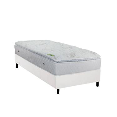 Imagem de Cama Box Solteiro: Colchão Molas Ensacadas Luckspuma Masterpocket Maxi Dream + Base White(88X188)