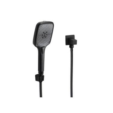 Imagem de Chuveirinho de Mão ABS Flatt Preto c/ Registro 1/4 de Volta - AMG Meta