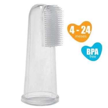 Imagem de Escova de Dentes Infantil Massageadora 100% Silicone BPA free 4 a 24 m