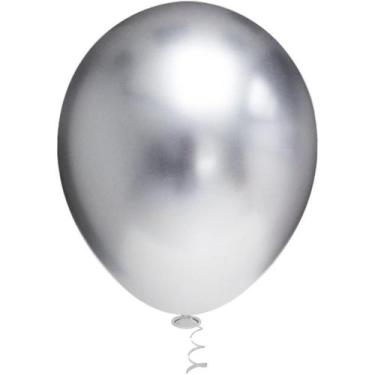 Imagem de Balao para Decoracao Redondo N.090 Platino Prata - Riberball
