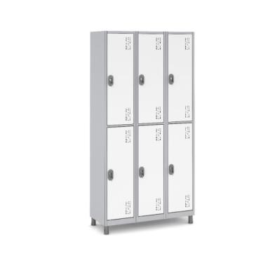 Imagem de Roupeiro Premium Aço 6 Portas para Vestiário - W3, Branco