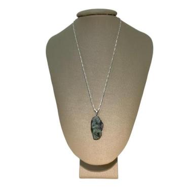 Imagem de Colar Cadeado Prata 925 Esmeralda Bruta - P. Vecchio Joias - Ponte Vec