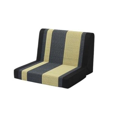 Imagem de Cadeira de chão portátil, cadeira de chão de tecelagem de grama com encosto, cadeira preguiçosa de chão dobrável Tatami, assento de meditação, cadeira de chão para decoração de casa e escritório (cor