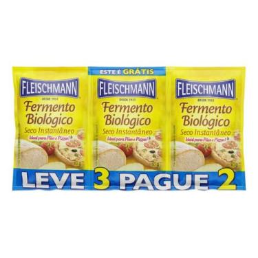 Imagem de Kit c/ 2 Fermento Biologico Fleischmann 30g 3un