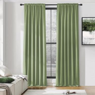 Imagem de Painéis de cortina DONREN Patio Door Blackout 274 cm Sage 2 peças