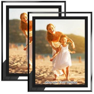 Imagem de Conjunto de 2 porta-retratos HIKWADERY Black 8x10 com vidro HD