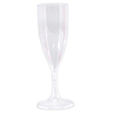 Imagem de Kit 5 Taças Para Champanhe 140 Ml Descartável Tipo Acrílico (Cristal (Transparente))