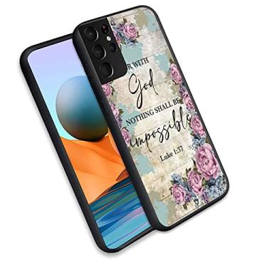Imagem de Capa para Samsung Galaxy S23 Ultra, ultrafina, à prova de arranhões, luxuosa, à prova de choque, de TPU macio, adequada para Samsung S23 Ultra de 6,8 polegadas - Lucas 1:37 floral