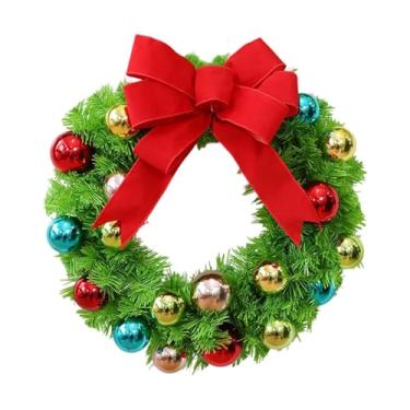 Imagem de Badiman Guirlanda de Natal para Porta Da Frente, Guirlanda Artificial, Decoração de Natal com Bolas, Enfeite para Casa, 40cm