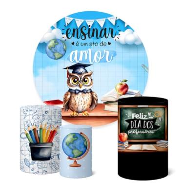 Imagem de Trio Capas Cilindro + Painel 1,50m Dia Dos Professores (K1PROF0010)