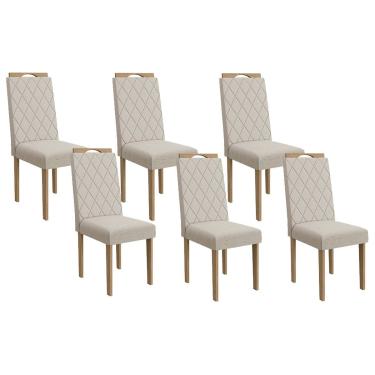 Imagem de Kit 6 Cadeiras de Cozinha 2CAD153EA 6 Un Eucalipto/Caqui A040 - Kappesberg