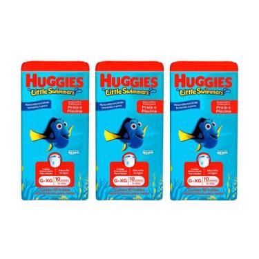 Imagem de Kit 3 Fralda Huggies Little Swimmers Tamanho G/XG Pacote com 10 Fralda