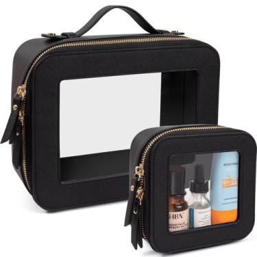Imagem de Conjunto de bolsas de maquiagem LETGO Clear, bolsa de higiene aprovada