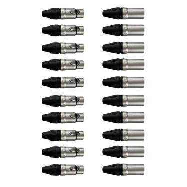 Imagem de Kit Conectores Xlr 1003 1013 20un (10 Machos-10 Femeas) Wireconex