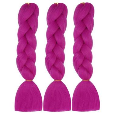 Imagem de Cabelo trançado Herina Orchid Pink 60cm Jumbo Synthetic Fiber