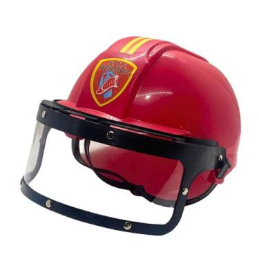 Imagem de Capacete Bombeiro ou Policia Infantil Fantasia Criança Brinquedo Resga