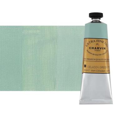 Imagem de Charvin Tinta a óleo extra fina - Tinta a óleo francesa profissional de luxo, exibindo os pigmentos da natureza, consistência cremosa com vivacidade - tubo único de 60 ml - verde celadon
