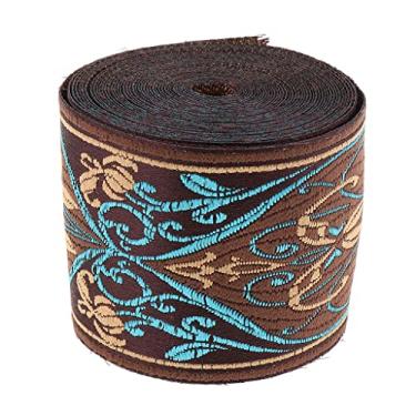 Imagem de 5 metros motivo medieval tecido borda azul bordado fita adequada para artesanato vestido jeans, 6 cm