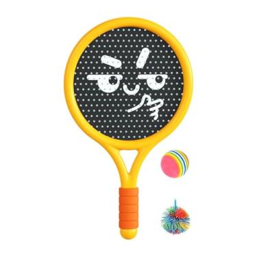 Imagem de YIJU Conjunto de bolas infláveis ​​de raquete e remo, brinquedo interativo leve, jogos ao ar livre para crianças e adultos, praia playground, Amarelo