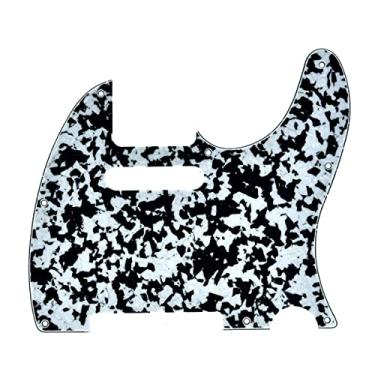 Imagem de Dopro 8 furos Tele Guitar Pickguard Scratch Plate serve para usa/mexican Fender Telecaster preto/branco ágata