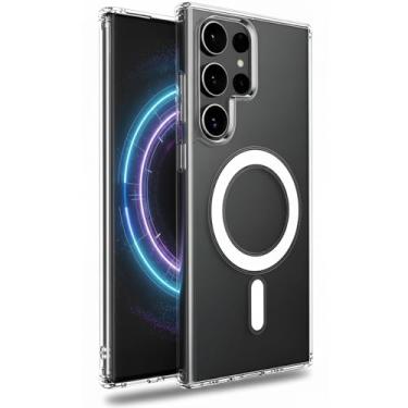 Imagem de Capa Mag-safe para Samsung [Galaxy S23 Ultra] Capinha Magnética Slim Premium com [Proteção de Câmera] Clear Case Transparente [Anti-Amarelamento] Resistente a Riscos e Anti Impacto