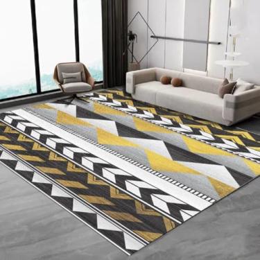 Imagem de Tapete simples para sala de estar, mesa de centro, tapete grande antiderrapante, tapete de cabeceira para quarto, decoração para casa (100x150 cm, 40x59 polegadas/FLR-4)