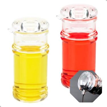 Imagem de Conjunto de Galheteiro Acrílico, 2 Peças, Recipientes para Azeite e Vinagre 100ml