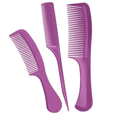 Imagem de Kit Econômico de Pentes 3 Peças Rosa - Santa Clara