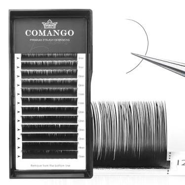 Imagem de CoMango Extensões de cílios clássicas 0,03/0,05/0,07 mm Cílios individuais C/D/CC/M/L Extensões de cílios clássicos naturais encaracolados 8-15 mm Suprimentos de salão profissional (preto, 0,05-D-8-15