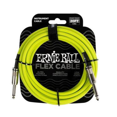 Imagem de Cabo Ernie Ball Flex P10 Reto 20Ft 6,1Mt Verde