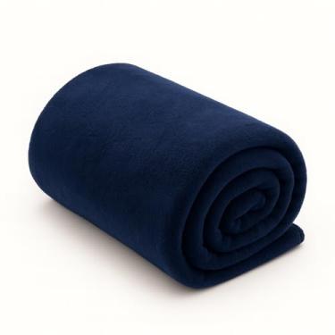 Imagem de Cobertor Manta de Casal para Sofa Cama Feita de Microfibra 100% Poliéster, Toque Macio, 1,80 x 2,00 m, Ideal para Todas as Estações do ano Lisinha e Quentinha (Azul)