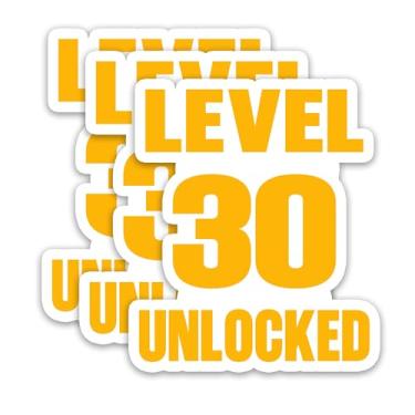 Imagem de (3 peças) Adesivos engraçados de aniversário de 30 anos – Nível 30 desbloqueado – Decalques de vinil à prova d'água para presentes de 30 anos, garrafas de água, álbuns, diários, 7,6 x 5 cm