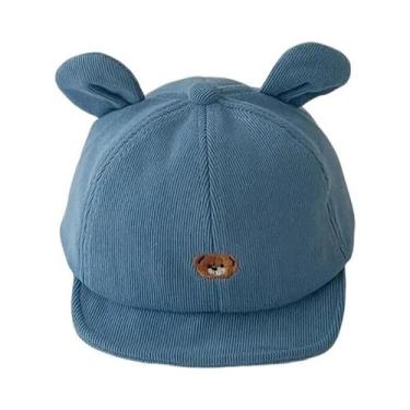 Imagem de Boné de Beisebol Infantil com Desenho de Ursinho - Chapéu de Sol com A