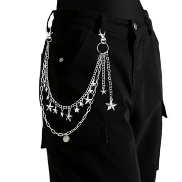 Imagem de Corrente de calça gótica para mulheres e homens, punk em camadas, corrente de bolso gótica, corrente de bolso para mulheres, pingente de cintura hip hop, Small, Metal, Sem Pedra Preciosa