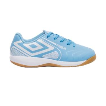 Imagem de Chuteira Juvenil de Futsal Umbro Pro 5 Azul e Branca