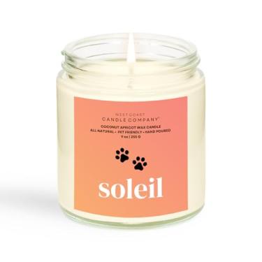 Imagem de Soleil | Vela para animais de estimação | Cera de damasco de coco sem soja | Queima limpa | Não tóxica | Aprovado por veterinários | Eliminador de odores de animais de estimação | Vela perfumada para
