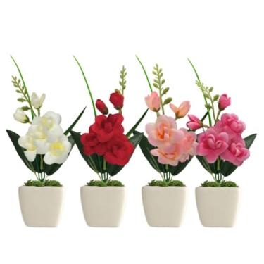 Imagem de Arranjo De Flores Orquídeas Artificiais Kit 4 Decoração (Kit 2)