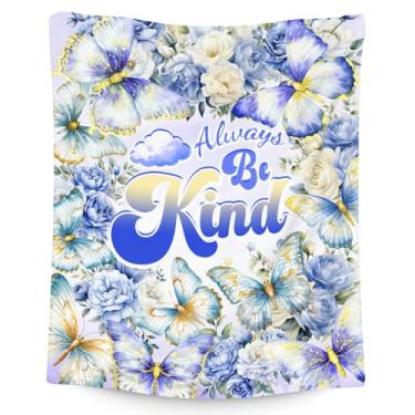 Imagem de UNIKITTY Cobertor infantil, cobertor de borboleta presentes para meninas, presentes de incentivo para mulheres, mantas motivacionais de flanela de 101,6 cm x 127 cm para sofá