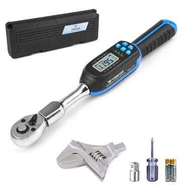 Imagem de Wisscool Chave de torque digital, 1,5-30.4 m.lb/6,8-135 N.m, chave de torque HVAC com mandíbula de 42 mm, catraca de 1/2 unidade adaptador 3/8 ± 2% de precisão, campainha de vibração e indicador LED